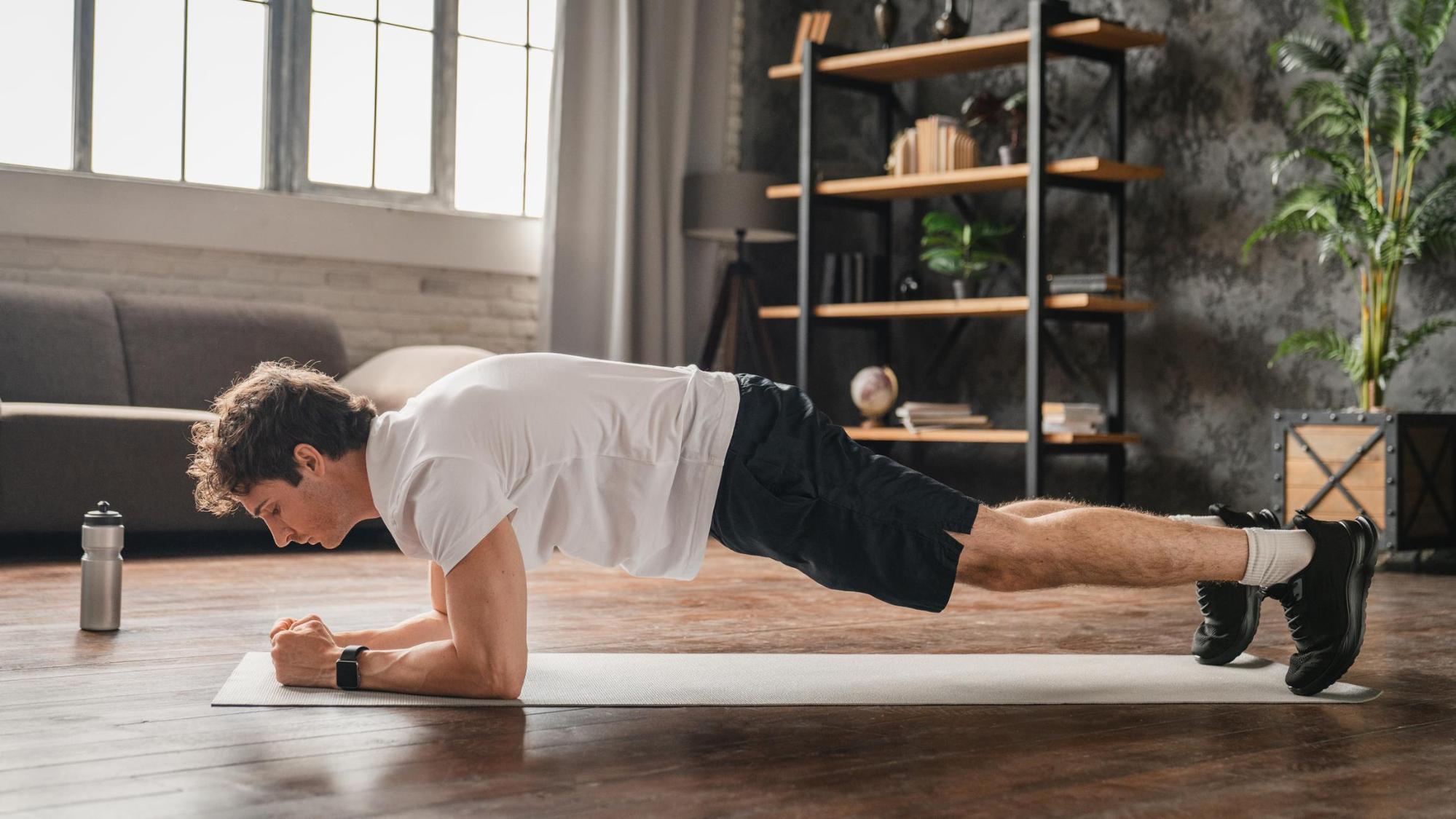 Plank hold core workout