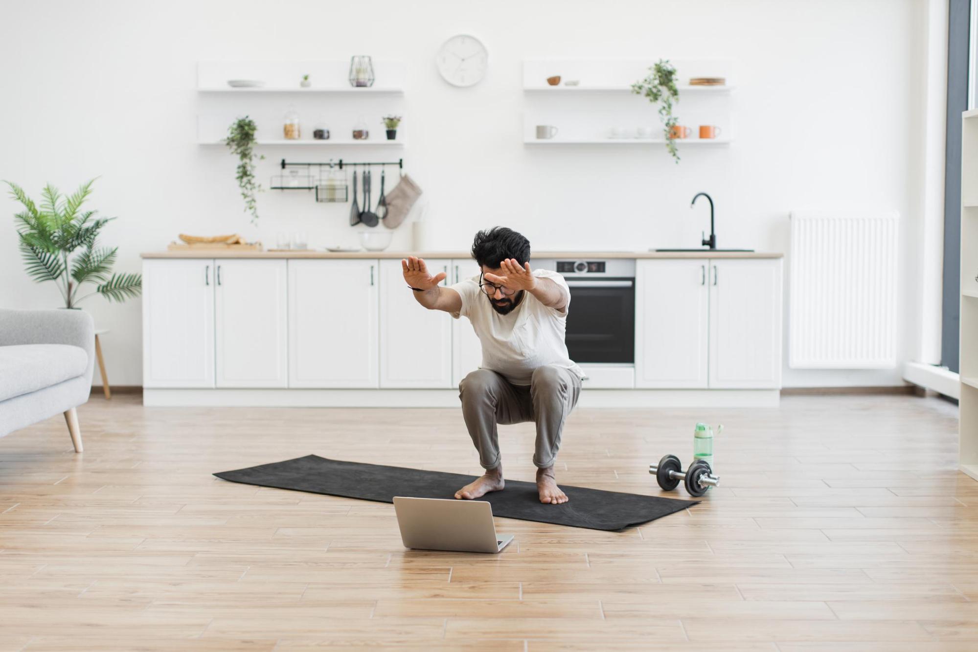 Bodyweight squats at home